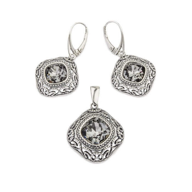 Swarovski K 1814 oxidized silver earrings