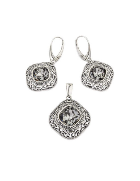 Swarovski K 1814 oxidized silver earrings