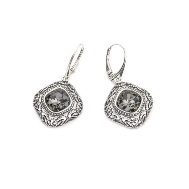 Swarovski K 1814 oxidized silver earrings