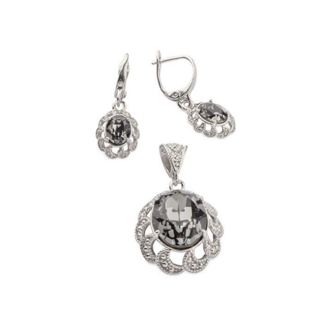 Silver earrings with Swarovski crystal K3 1885