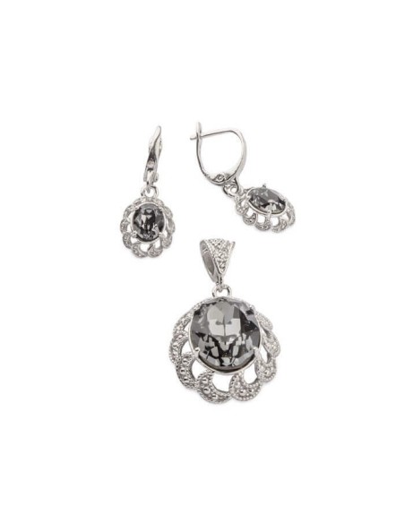 Silver earrings with Swarovski crystal K3 1885
