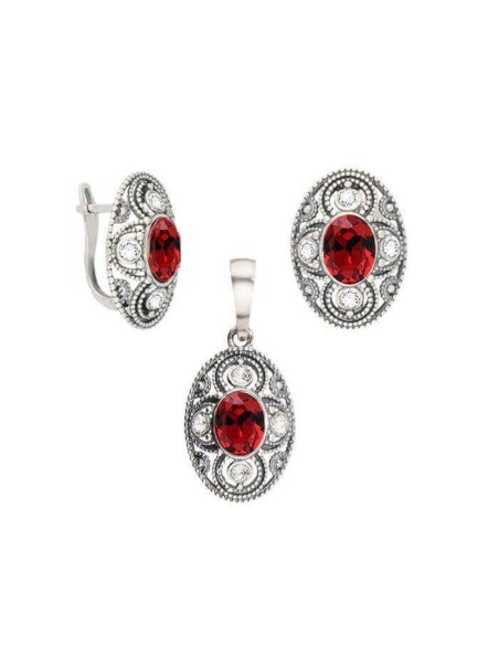 Silver oxidized pendant Swarovski W 1822