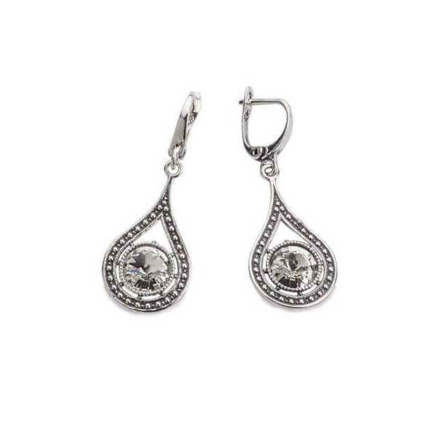 Swarovski K 1827 oxidized silver earrings