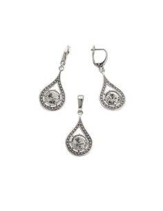 Swarovski K 1827 oxidized silver earrings 2