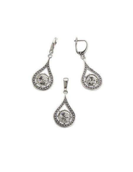 Swarovski K 1827 oxidized silver earrings