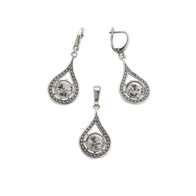 Srebrny oksydowany wisiorek Swarovski W 1827|Polcaratdesign.pl Biżuteria