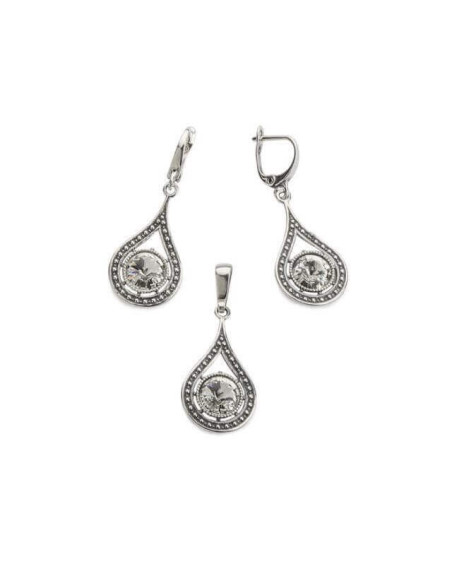 Srebrny oksydowany wisiorek Swarovski W 1827|Polcaratdesign.pl Biżuteria