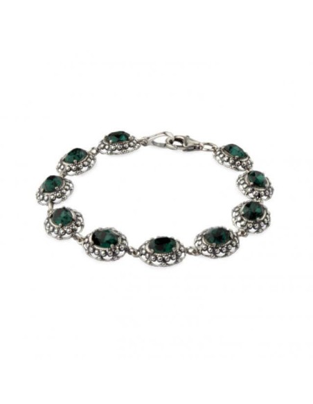 Silver bracelet with Swarovski crystal Oval L 1727
