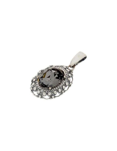 Silver pendant with Swarovski crystal Oval W 1727