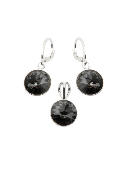 Silver set (earrings and pendant) with Swarovski crystals KPL 2 1670