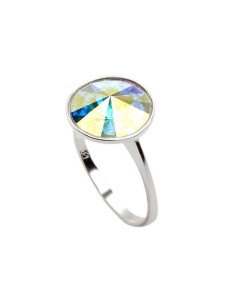 Silver ring with Swarovski crystals PK 1670 Aquamarine 2
