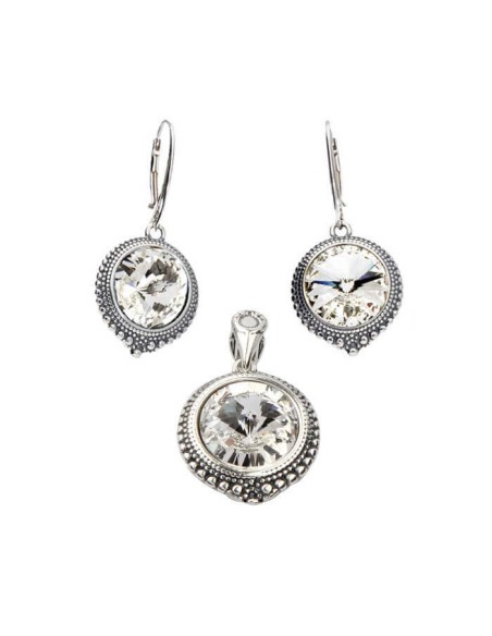 Swarovski K 1682 oxidized silver earrings