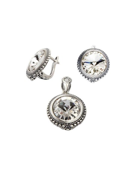 Silver oxidized pendant Swarovski W 1682