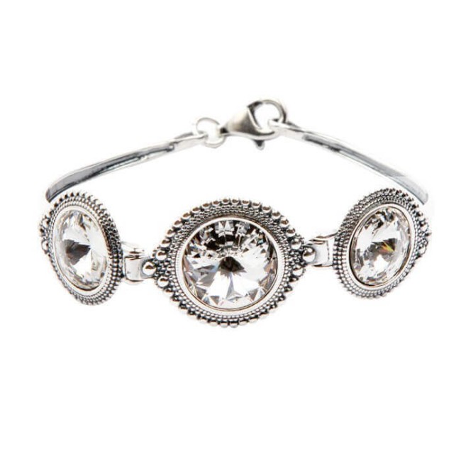 Bransoletka srebrna z kryształami Swarovskiego R 1682 cRYSTAL