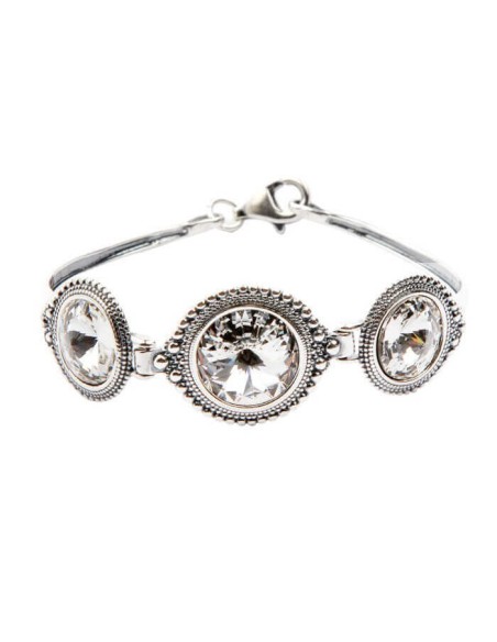 Bransoletka srebrna z kryształami Swarovskiego R 1682 cRYSTAL