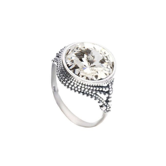 Silver ring with Swarovski crystals PK 1682