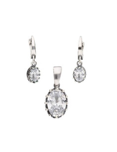 Oxidized silver pendant with cubic zirconia W 2005 2