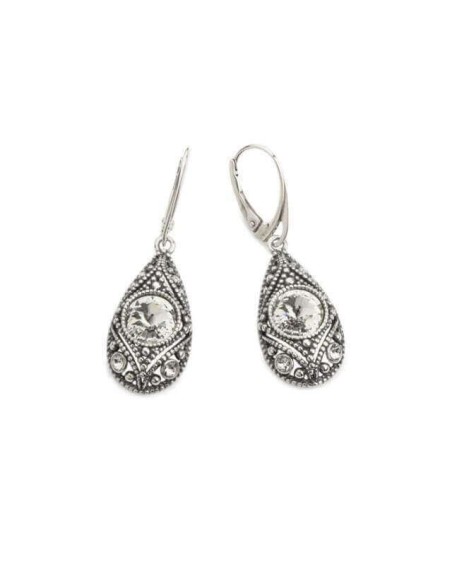 Crystal K 1828 oxidized silver earrings