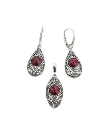 Srebrny oksydowany wisiorek Swarovski Crystal W 1828|Polcaratdesign.pl Biżuteria