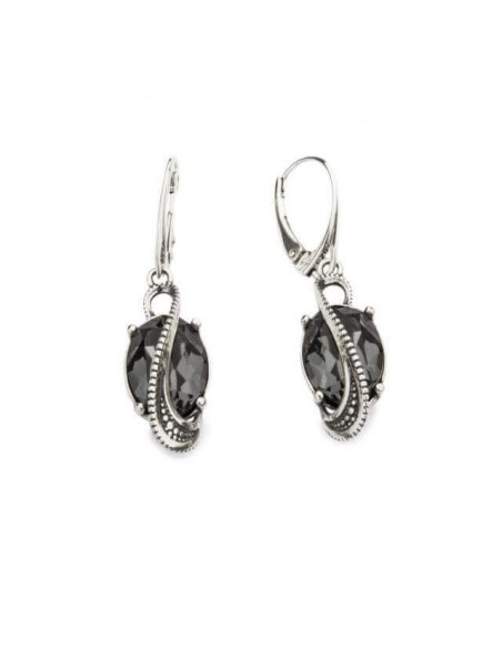Swarovski Crystal K 1817 Oxidized Silver Earrings