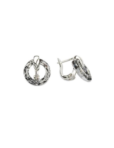 Silver earrings Swarovski Crystal Cosmic Ring K3 1502