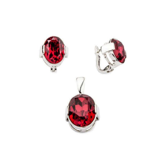 Silver earrings with crystals K3 1789