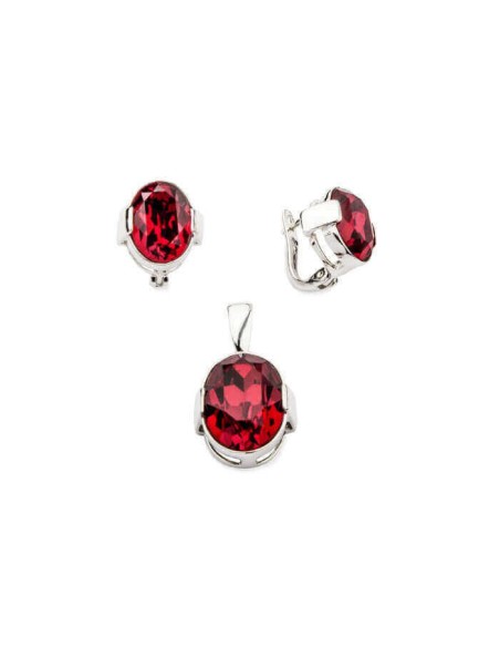 Silver earrings with crystals K3 1789