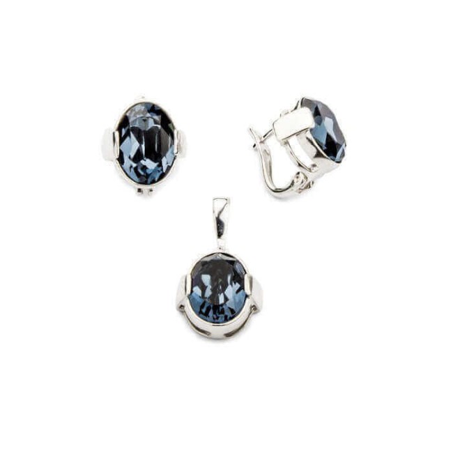 Silver earrings with crystals K3 1789