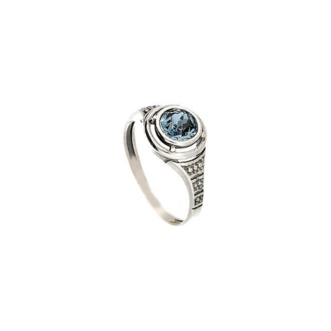 Silver oxidized ring with Swarovski crystal PK 1882
