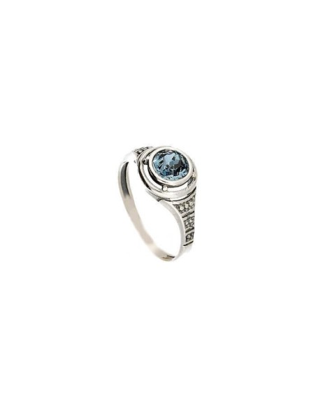 Silver oxidized ring with Swarovski crystal PK 1882