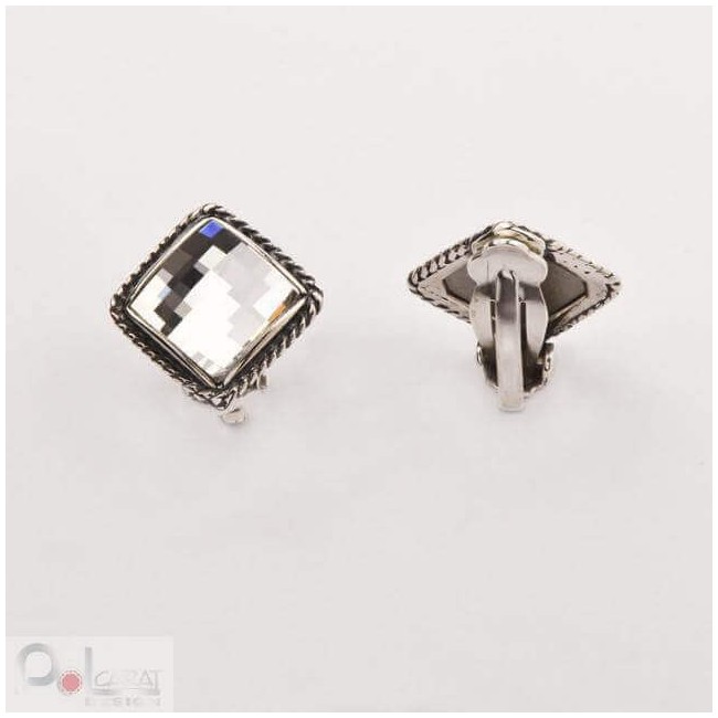 Klipsy srebro Swarovski 1587|Polcaratdesign.pl Biżuteria