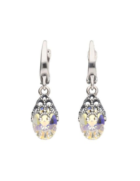 Silver K Crystal Earrings 1957