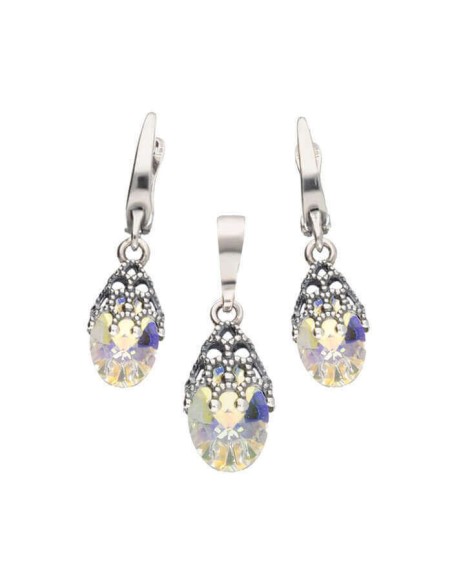 Silver K Crystal Earrings 1957