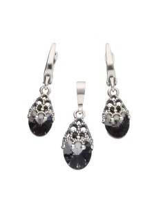 Silver K Crystal Earrings 1957 2