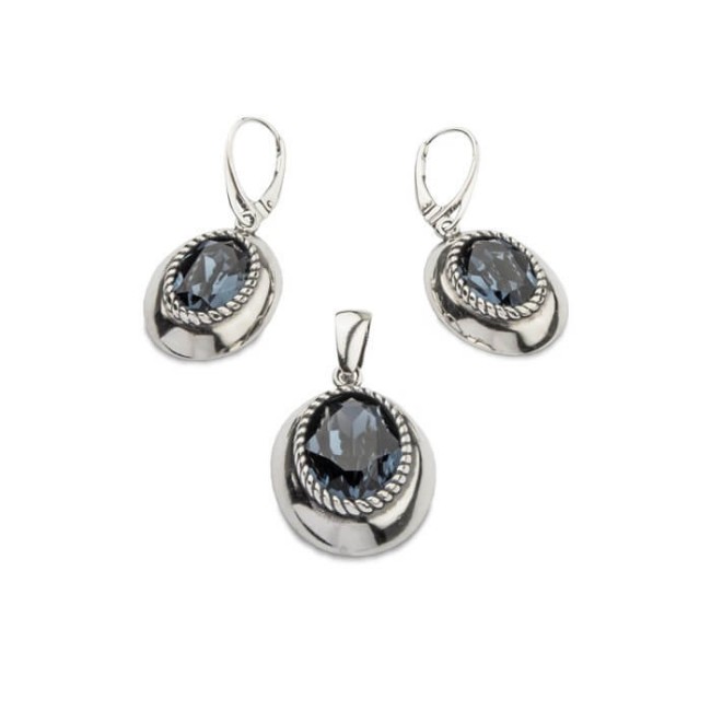 Silver oxidized pendant Swarovski W 1813