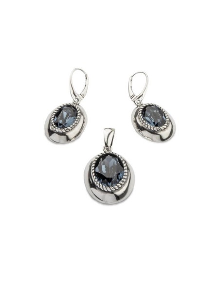 Srebrny oksydowany wisiorek Swarovski W 1813|Polcaratdesign.pl Biżuteria