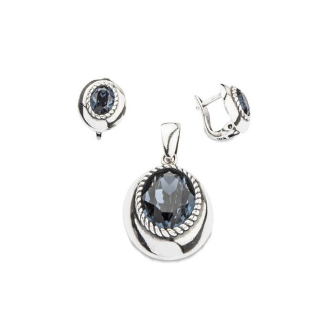 Silver oxidized pendant Swarovski W 1813