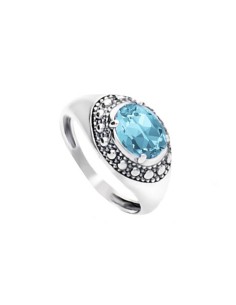 Silver Swarovski PK 1990 Sapphire Ring 2