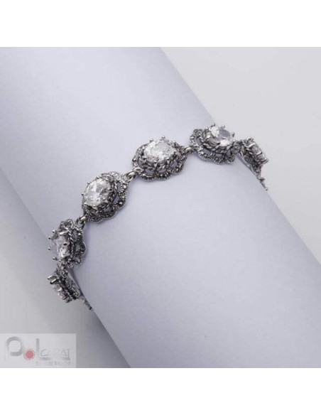 Silver bracelet with cubic zirconia L 995 White
