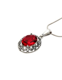 Silver oxidized pendant Swarovski W 1672 Silver Night 2