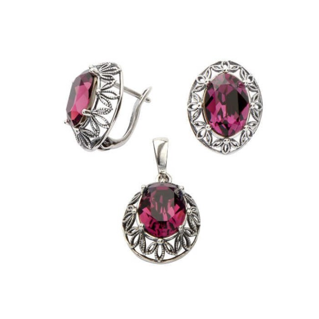 Silver ring with crystals PK 1672