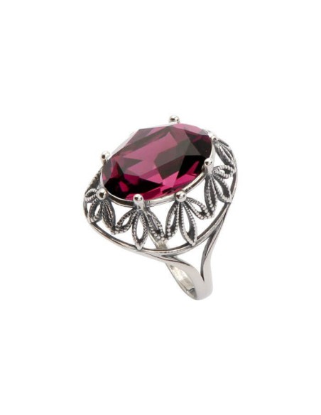 Silver ring with crystals PK 1672