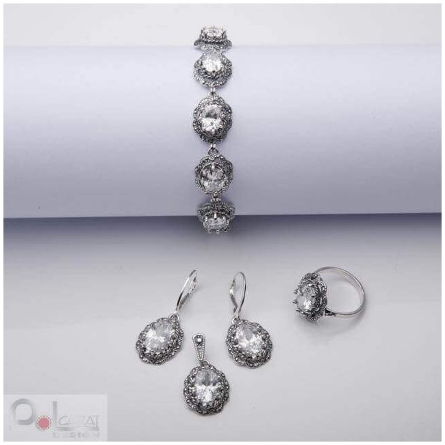 Silver bracelet with cubic zirconia L 995