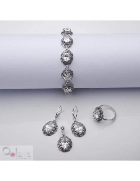 Silver bracelet with cubic zirconia L 995