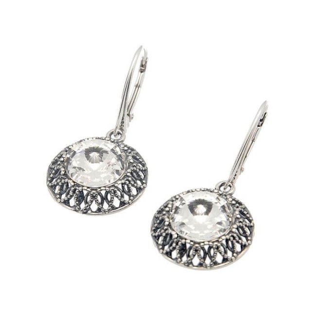 Swarovski K 1914 Silver Crystal Earrings