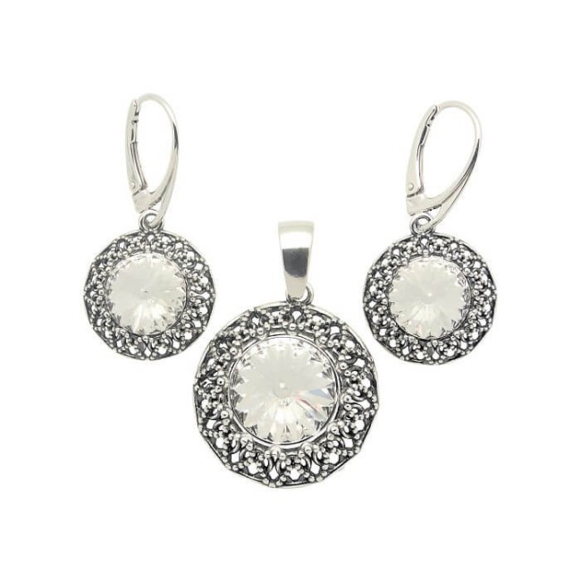 Swarovski K 1914 Silver Crystal Earrings