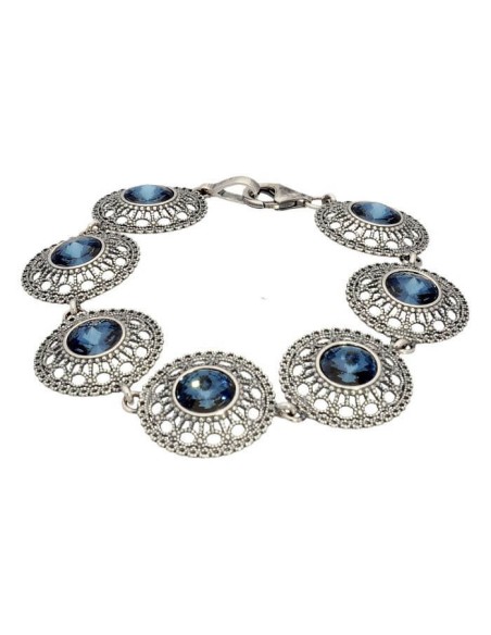 Oxidized silver bracelet with crystals L 1719