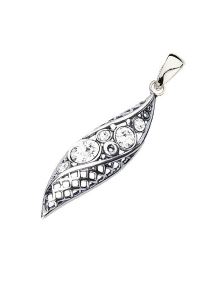 Silver oxidized pendant with Swarovski crystals W 1966