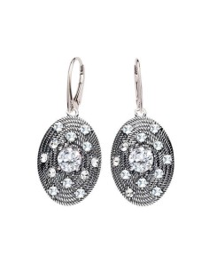 Silver oxidized earrings with Swarovski crystals K 1996 Siam 2