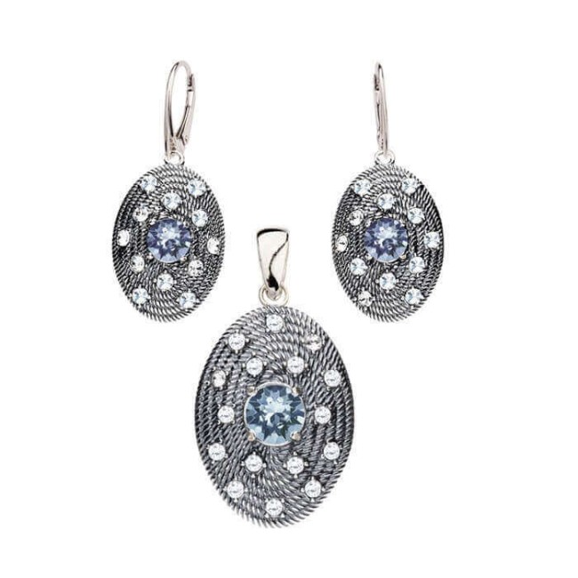 Swarovski K 1996 Swarovski K 1996 Silver Oxidized Earrings